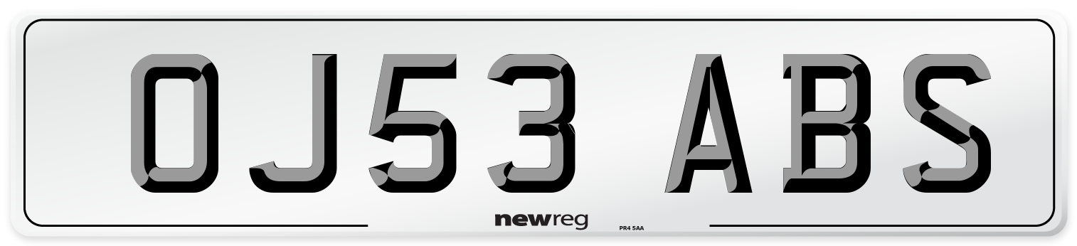 OJ53 ABS Number Plate from New Reg